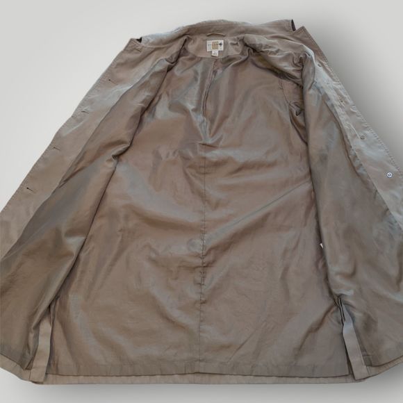 Gallery Women's L Khaki Tan Water Repellent Fully Lined Trench Coat - Picture 7 of 16